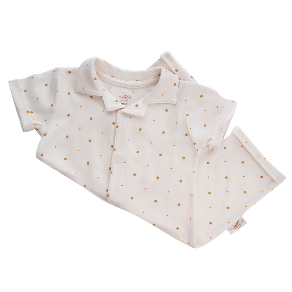 Elli Junior Bamboo Shirt Suit with Golden Dots - Beige
