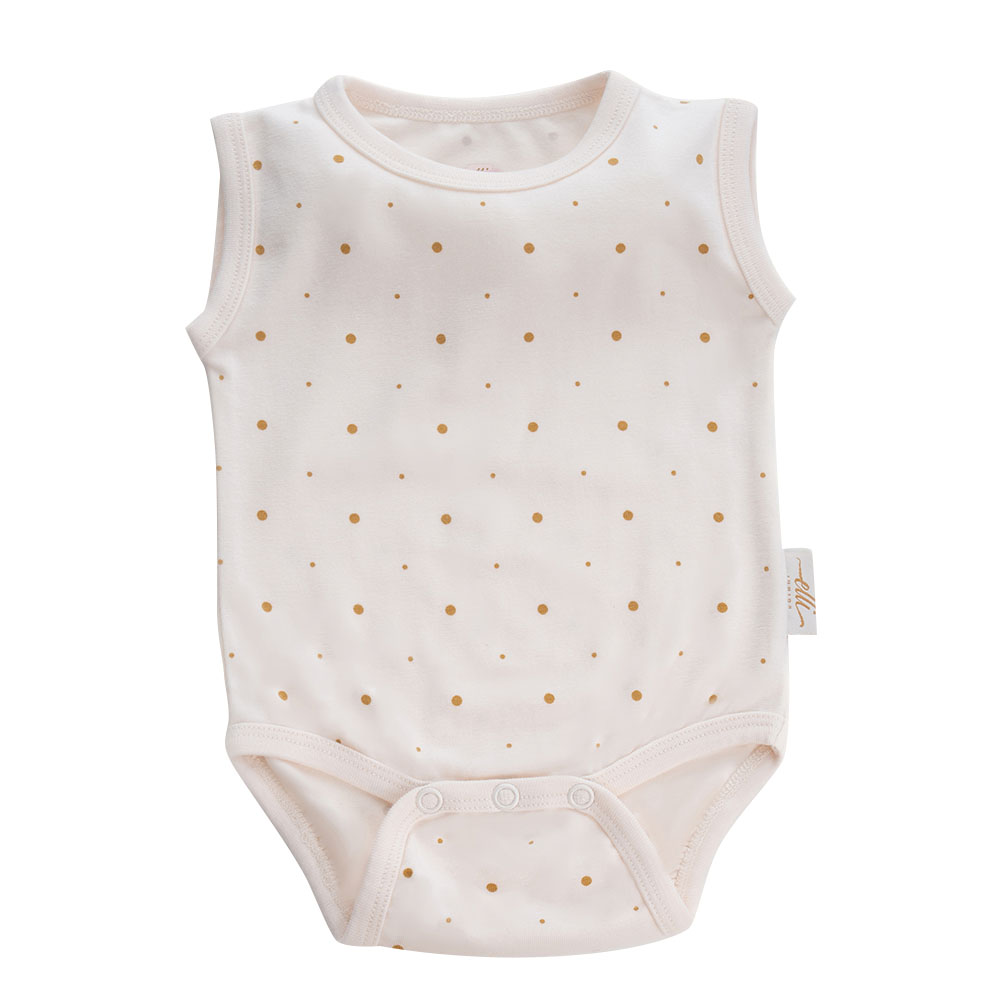 Elli Junior Bamboo Tank Bodysuit with Golden Dots - Beige