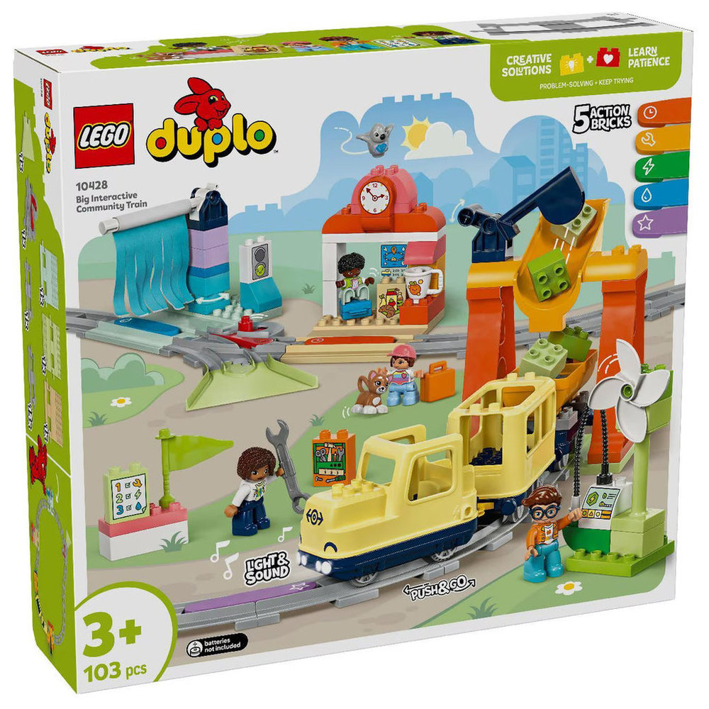 LEGO DUPLO - Big Interactive Community Train Building Set - 103 Pcs