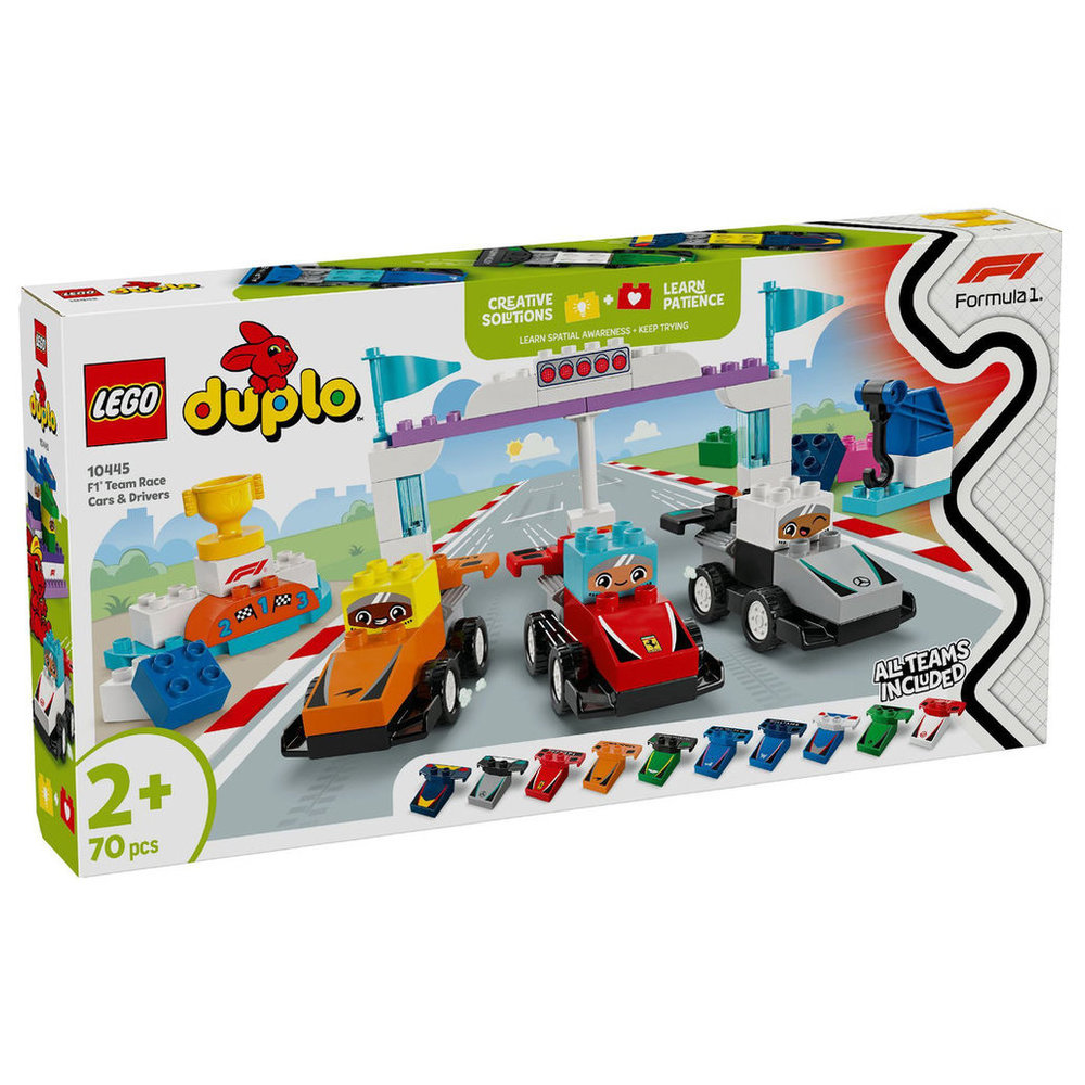 LEGO DUPLO - F1 Team Race Cars & Drivers Building Set - 70 Pcs