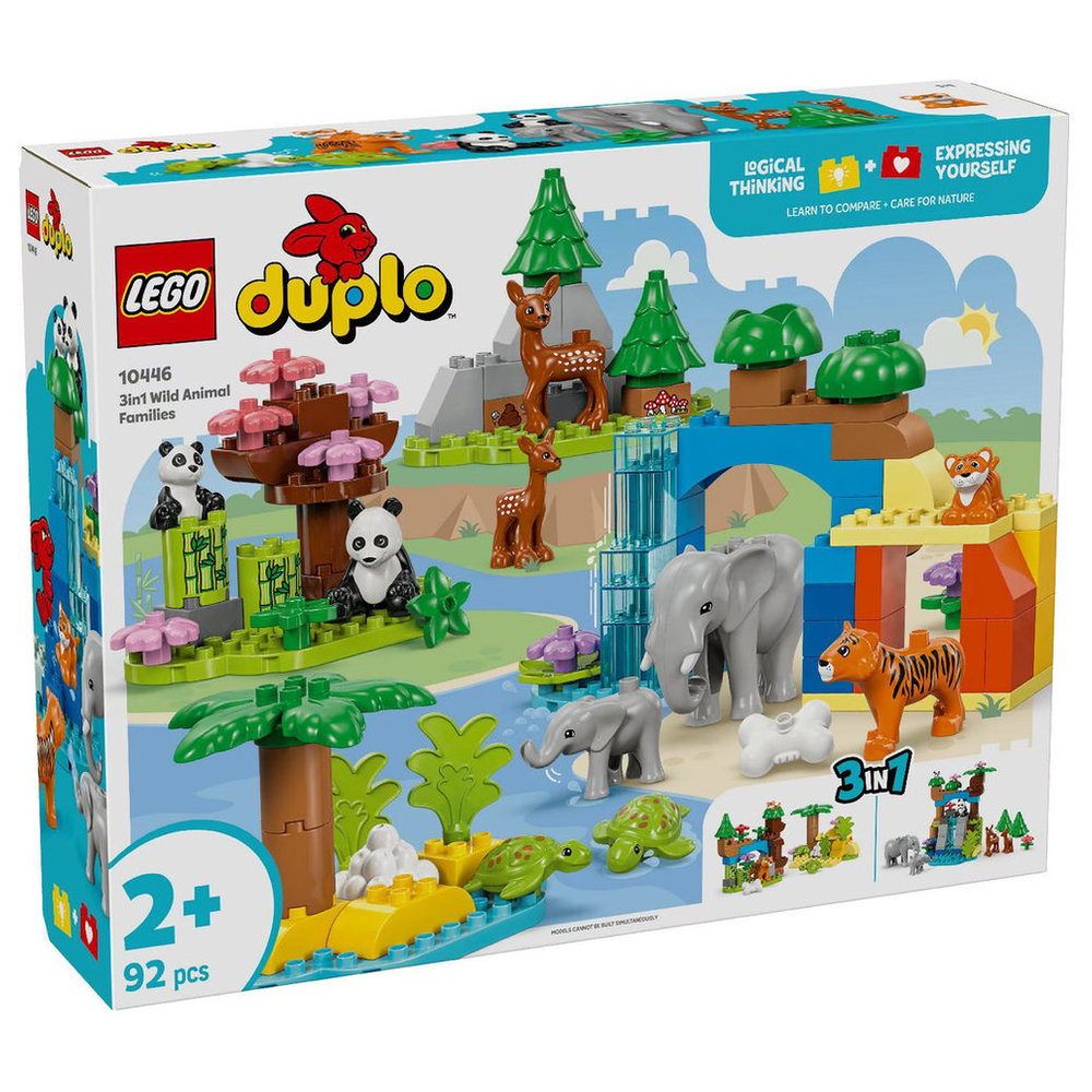 Lego duplo 3-In-1 Wild Animal Families Building Set - 92 Pcs
