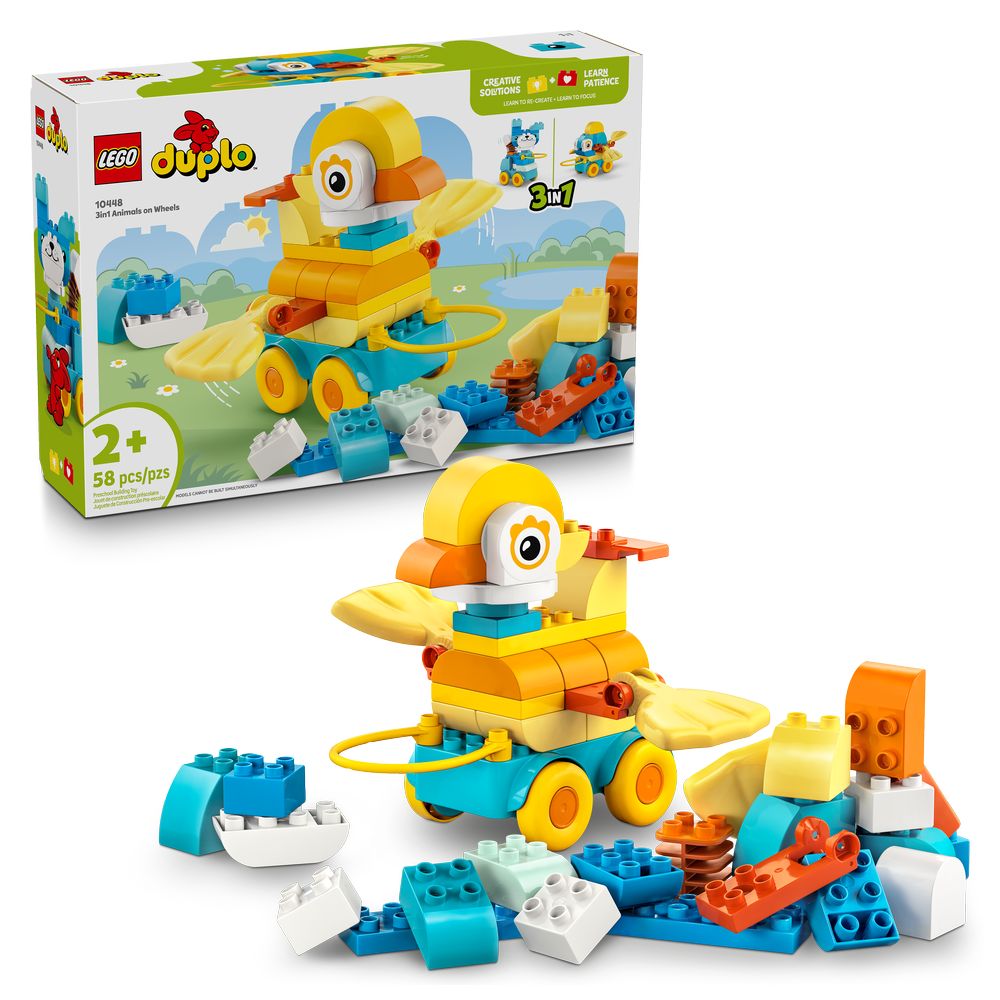 Lego - Duplo 3-In-1 Animals On Wheels Building Set - 58 Pc Set