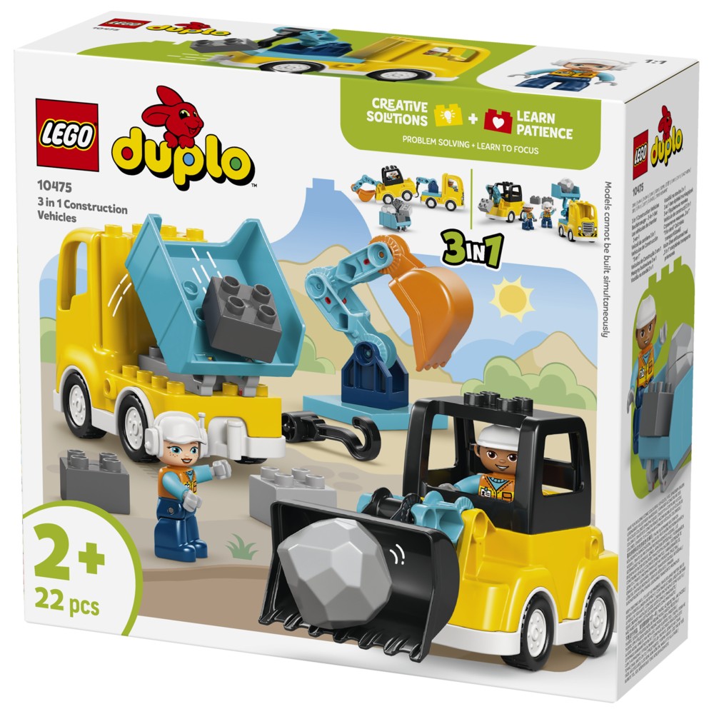 LEGO - 3-In-1 Construction Vehicles Building Block Set - 22 Pcs