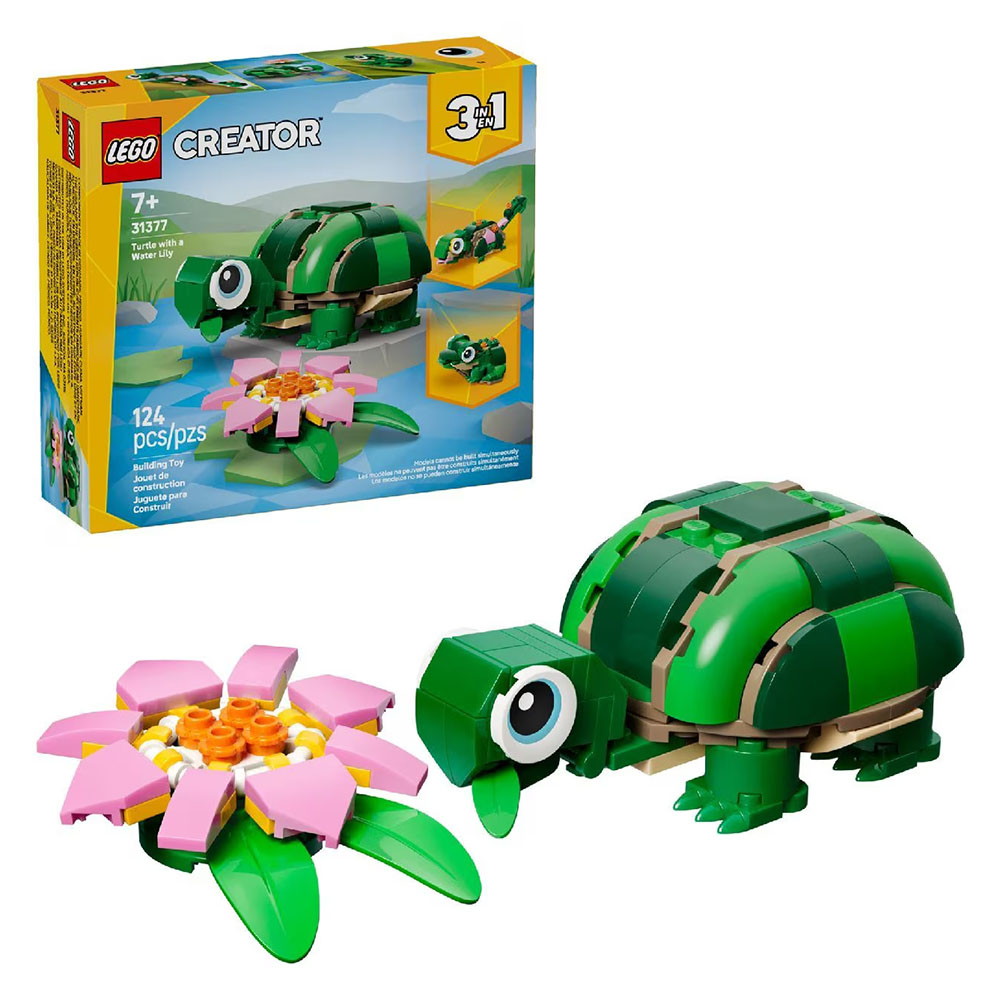 Lego - Turtle With A Water Lily Building Set - 124 Pc Set