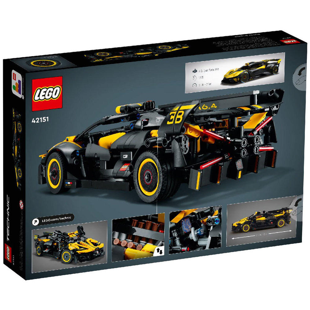 LEGO Technic - Bugatti Bolide Building Set - Yellow - 905 Pcs