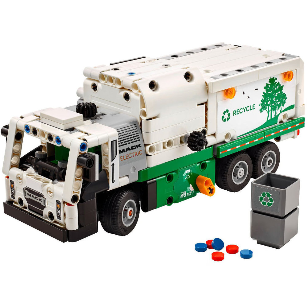 LEGO - Mack LR Electric Garbage Truck Building Set - White - 503 Pcs