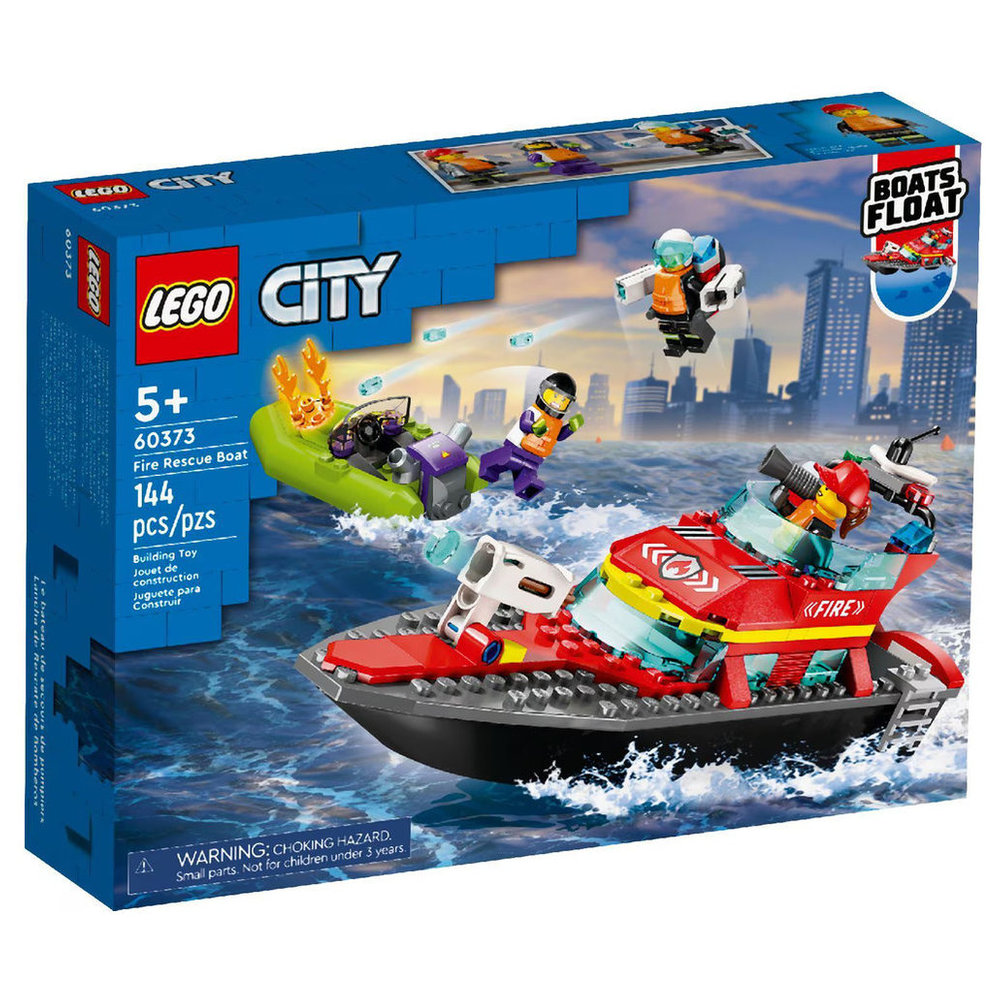Lego City Fire Rescue Boat Building Set - 144 Pcs