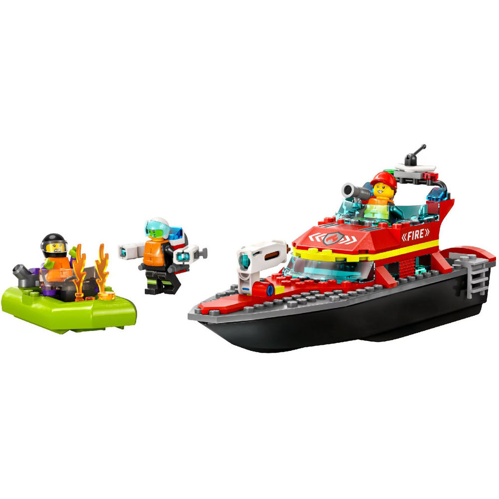 Lego City Fire Rescue Boat Building Set - 144 Pcs