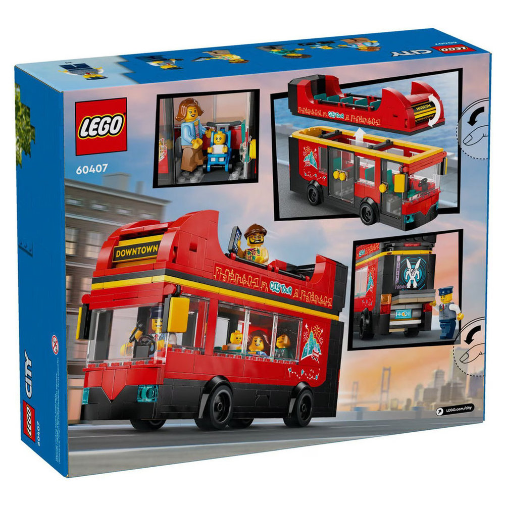 Lego City Double-Decker Sightseeing Bus Building Set - Red - 384 Pcs
