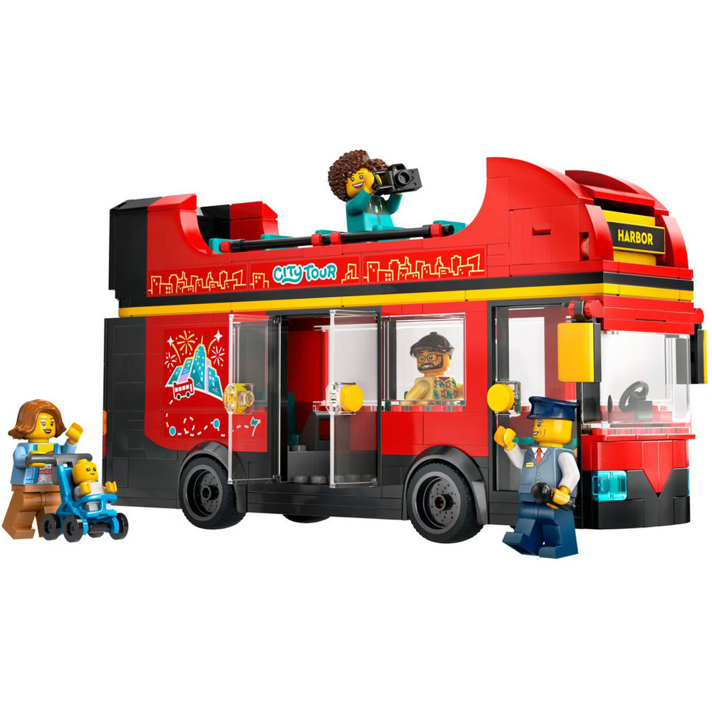 Lego City Double-Decker Sightseeing Bus Building Set - Red - 384 Pcs