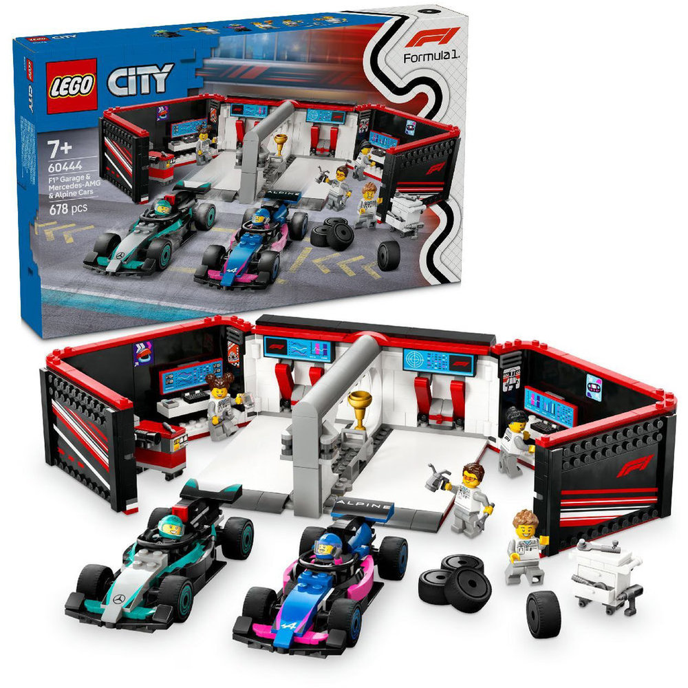 LEGO City - F1 Garage & Mercedes-AMG & Alpine Cars Building Set - 678 Pcs