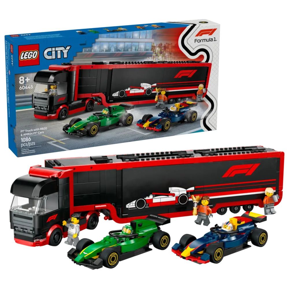 LEGO City - F1 Truck With RB20 & AMR24 F1 Cars Building Set - 1086 Pcs