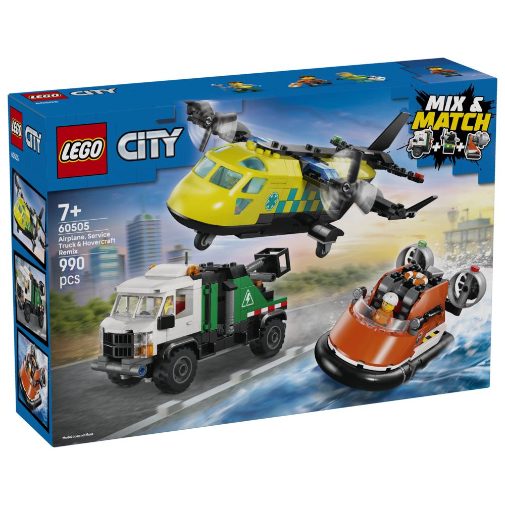LEGO - City Airplane, Service Truck And Hovercraft Remix Building Set - 990 Pc Set