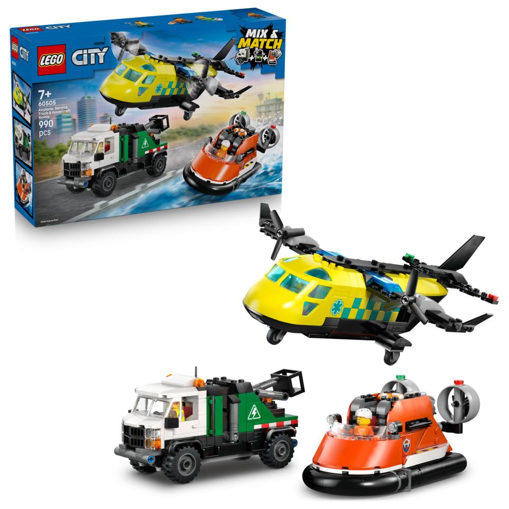 LEGO - City Airplane, Service Truck And Hovercraft Remix Building Set - 990 Pc Set