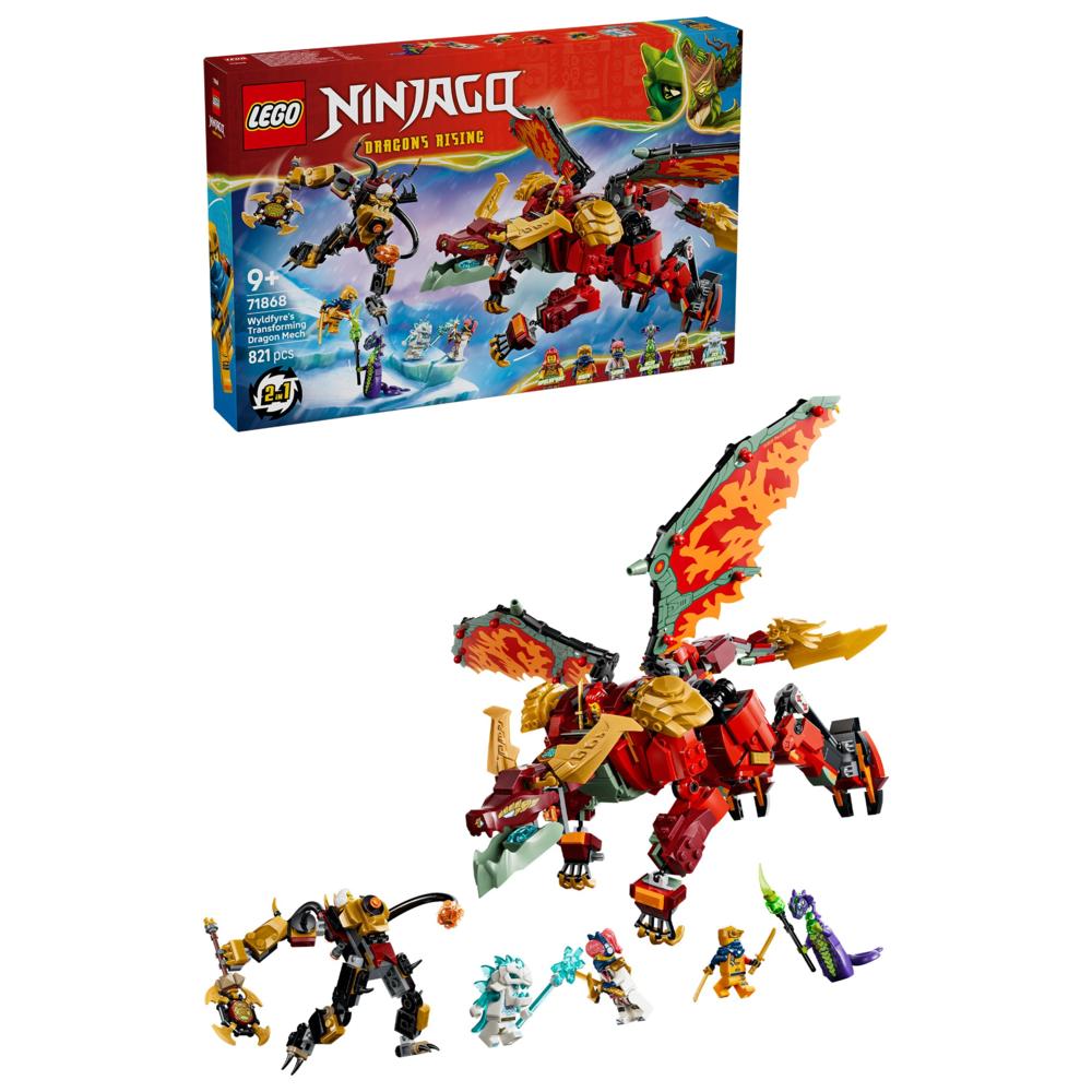 LEGO - Ninjago Dragon's Rising Wyldfyre's Transforming Dragon Mech Building Set - 821 Pc Set