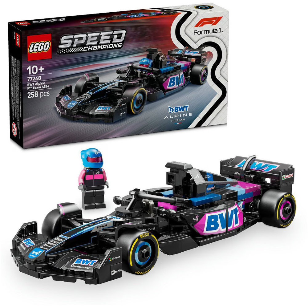 LEGO Speed Champions - BWT Alpine F1 Team A524 Race Car Building Set - 258 Pcs