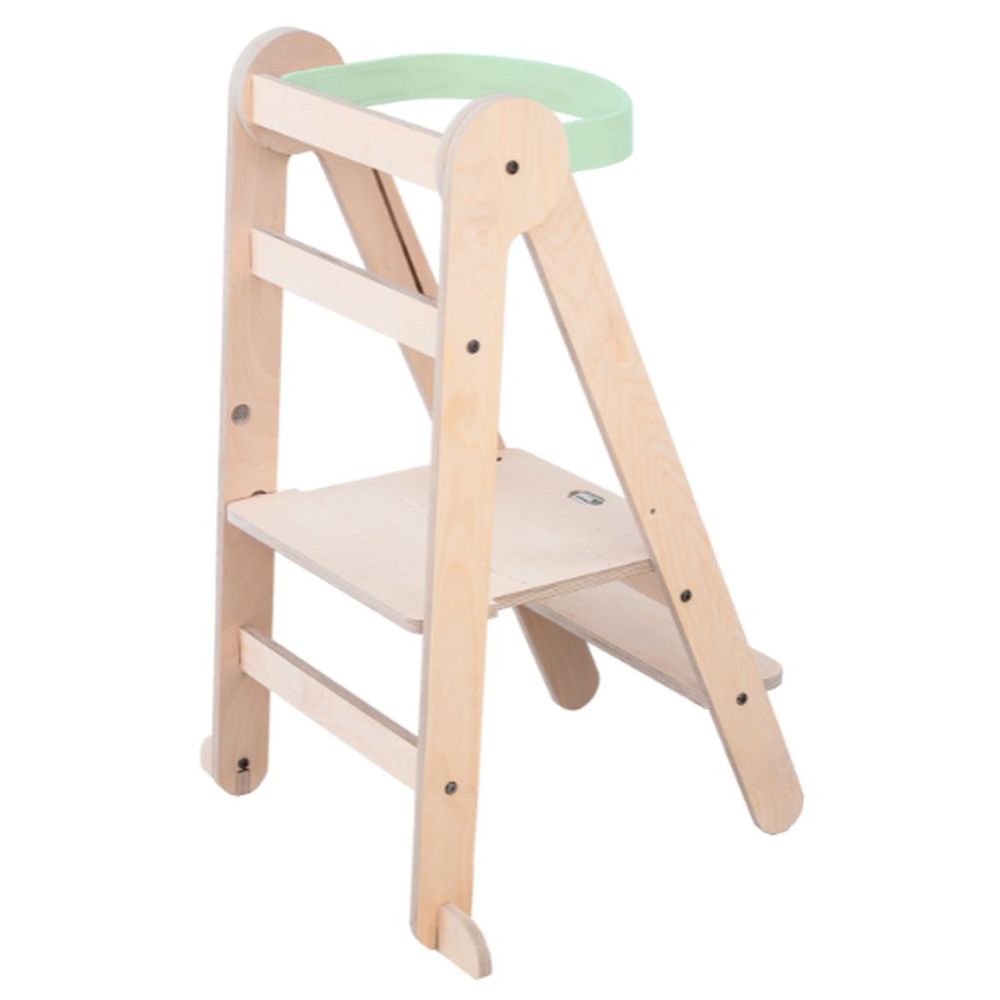 Bibena Nova - Folding Learning Tower Plain - Natural/Mint