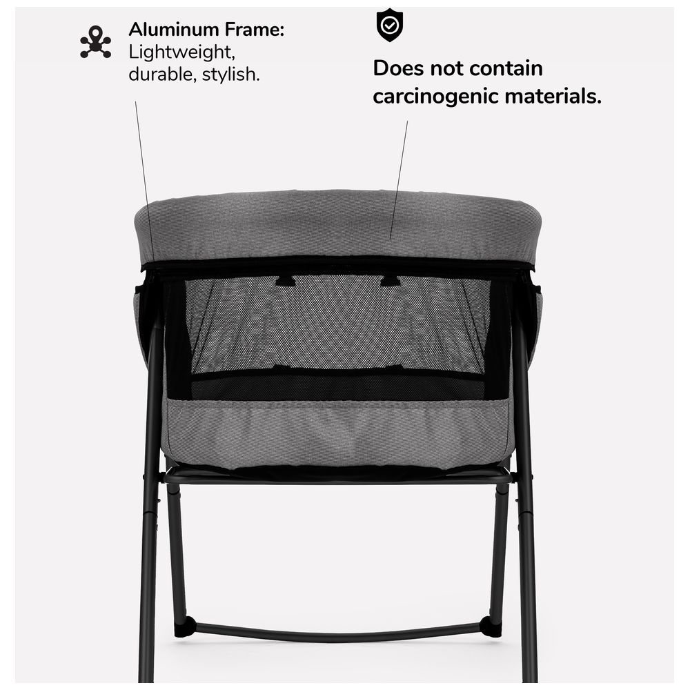 Bibena Nova - Aluminum 2in1 Folding Bassinet & Bed - Black
