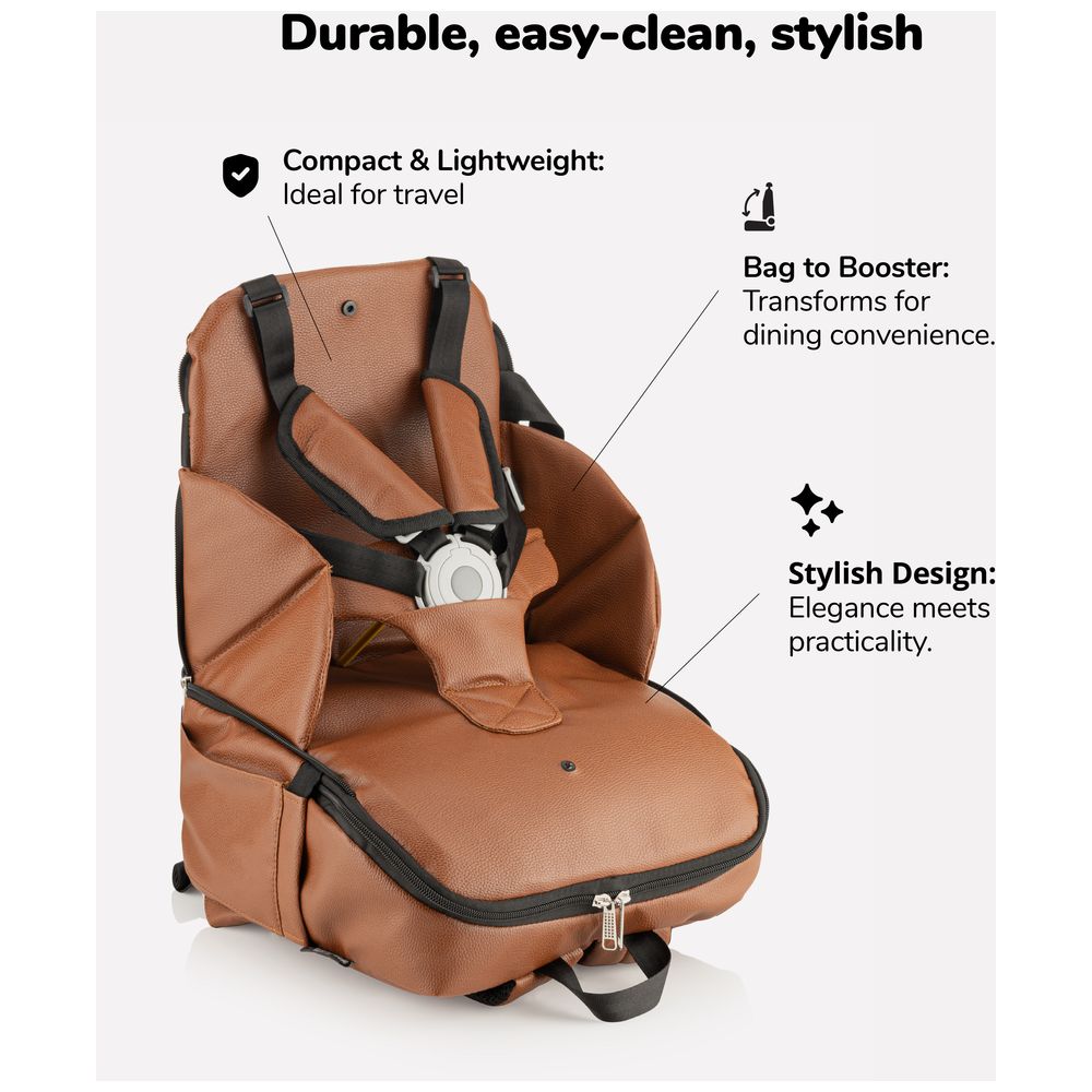 Bibena Nova - Complete 2-in-1 Baby Booster Seat&Bag - Grey