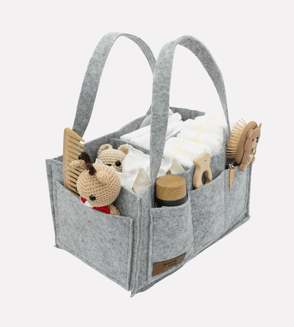 Bibena Nova - Felt Baby Diaper Portable Travel Bag - Grey