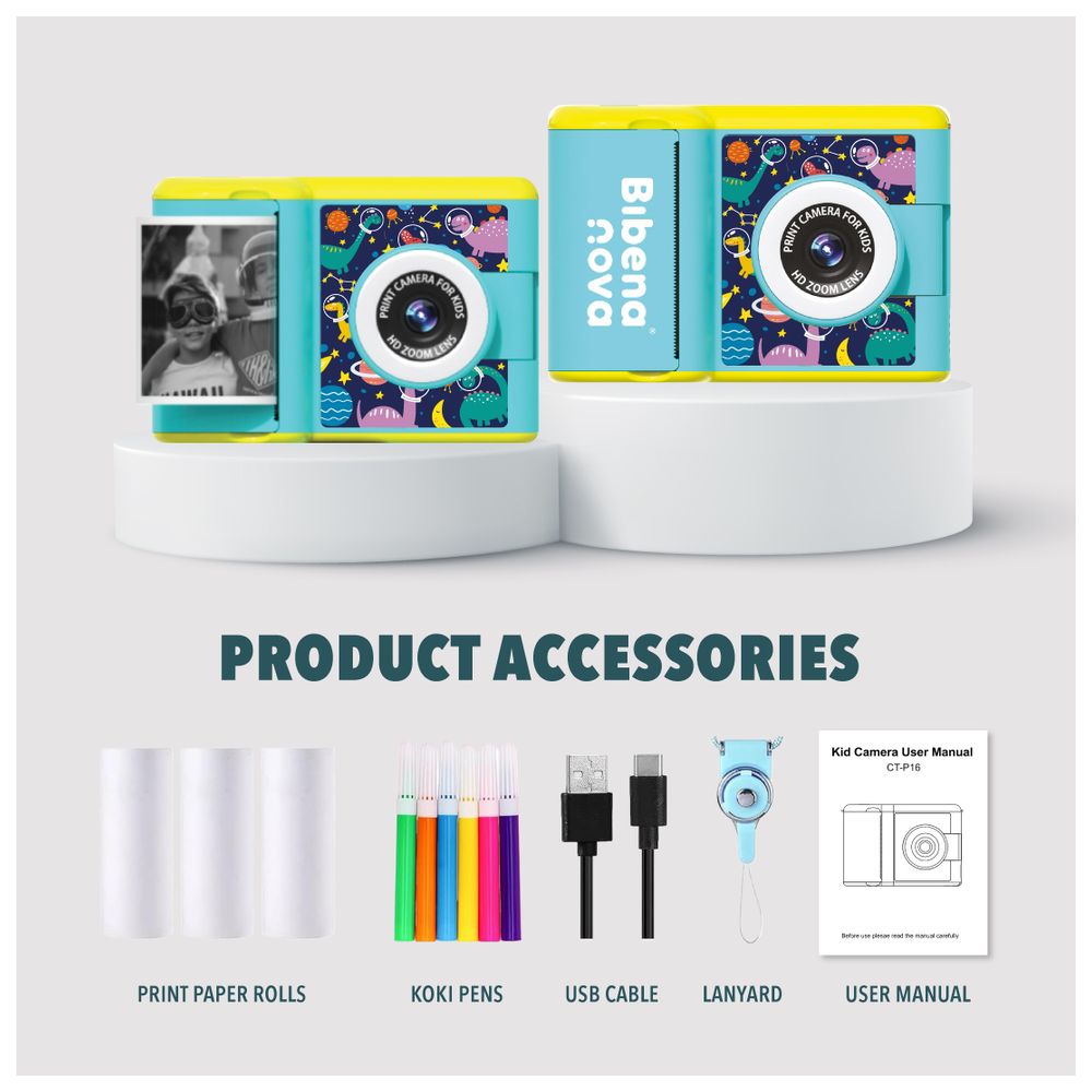 Bibena Nova Digital Print Camera - Cyan
