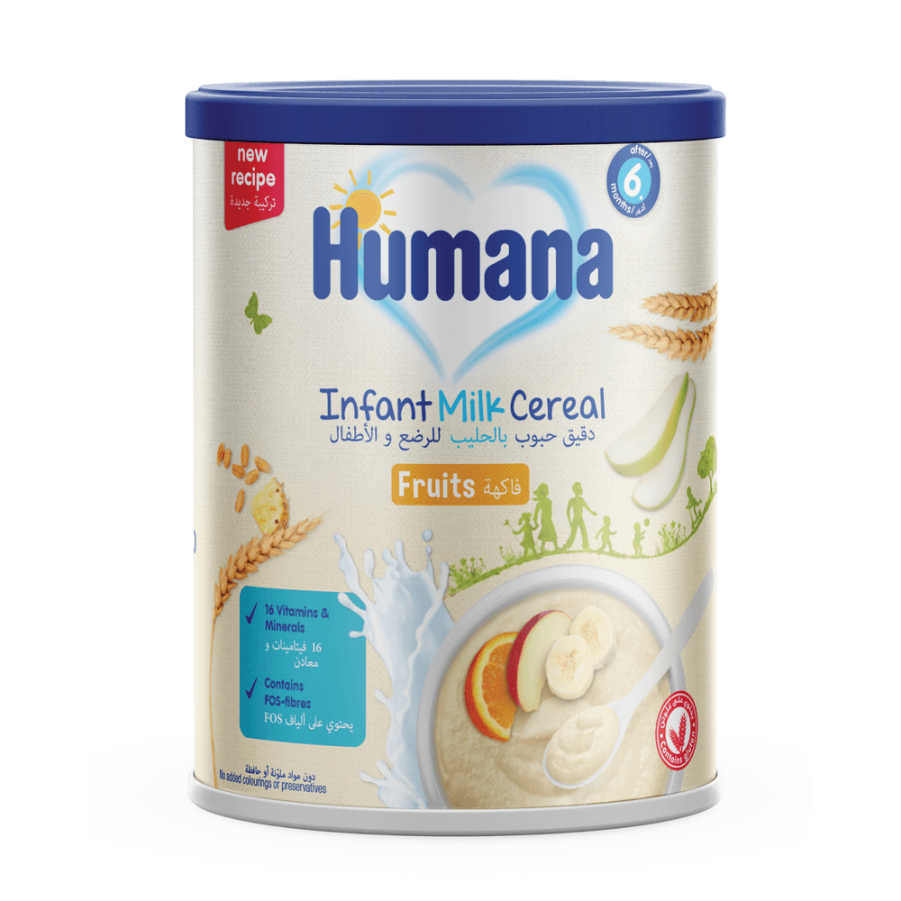 Humana - Baby Cereal Fruits With Milk, Vitamins & Prebiotics - 350 gm