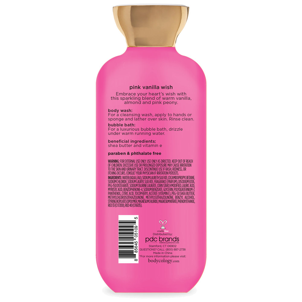 Bodycology - 2-In-1 Body Wash And Bubble Bath - Pink Vanilla Wish - 473 ml