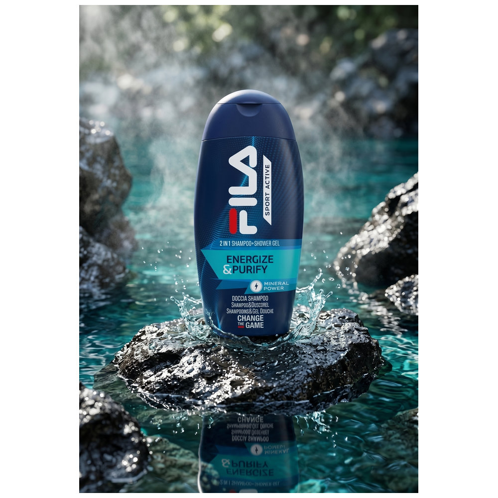 Fila - 2-In-1 Shampoo And Shower Gel - Energize And Purify - 250 ml