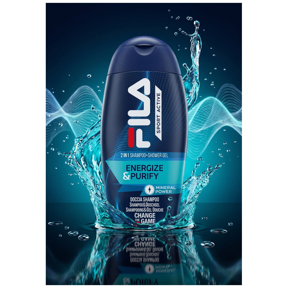 Fila - 2-In-1 Shampoo And Shower Gel - Energize And Purify - 250 ml