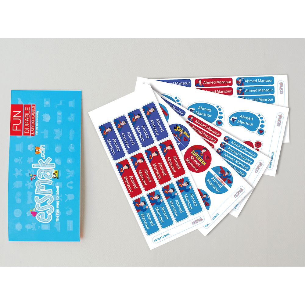 Essmak - Personalised Labels - Superman - 74pcs