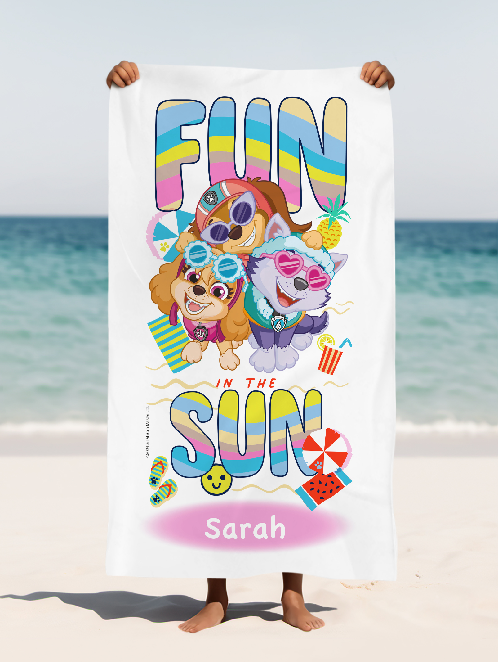 Essmak - Personalised Paw Patrol Girl Beach Towel 