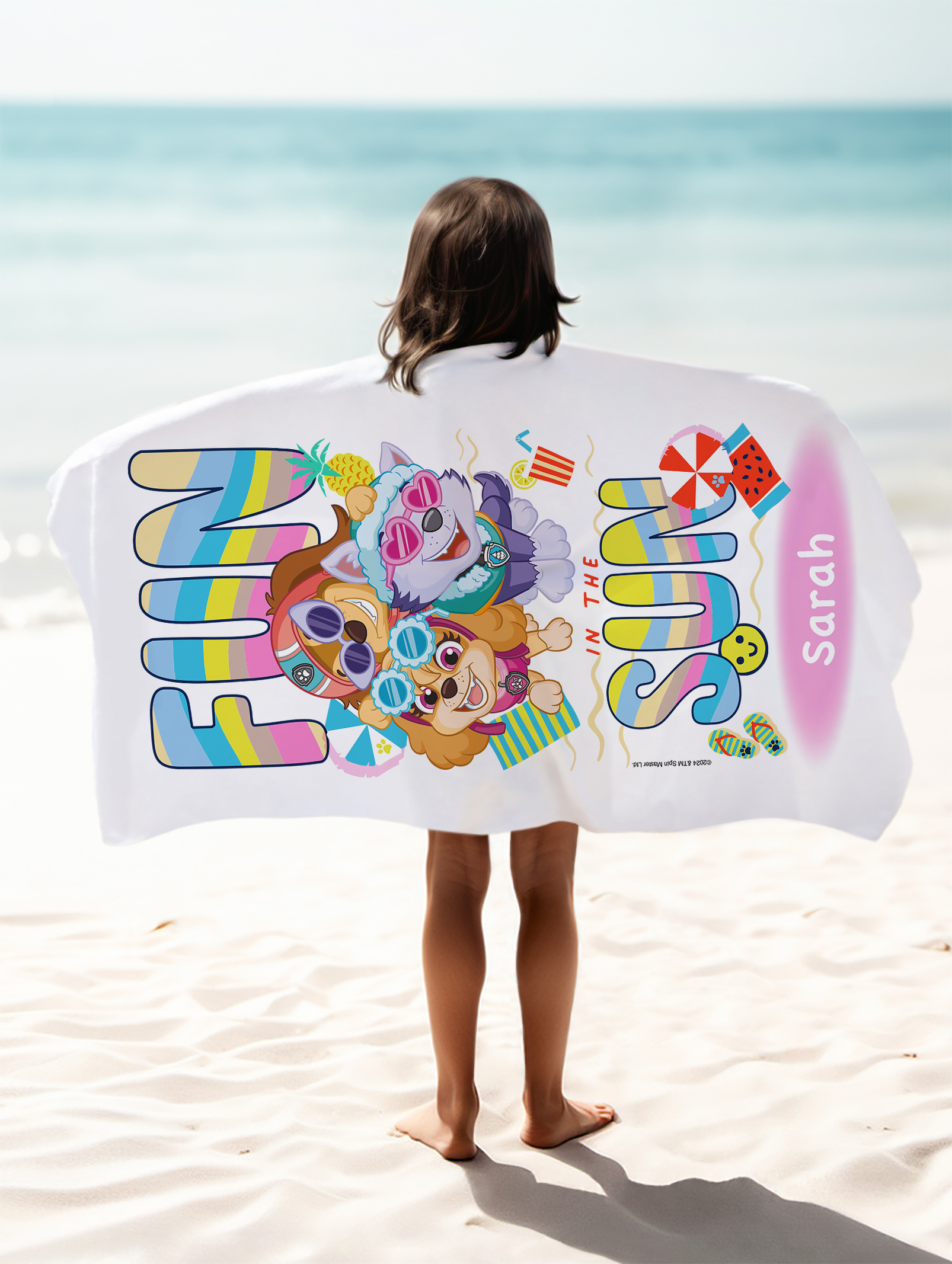 Essmak - Personalised Paw Patrol Girl Beach Towel 