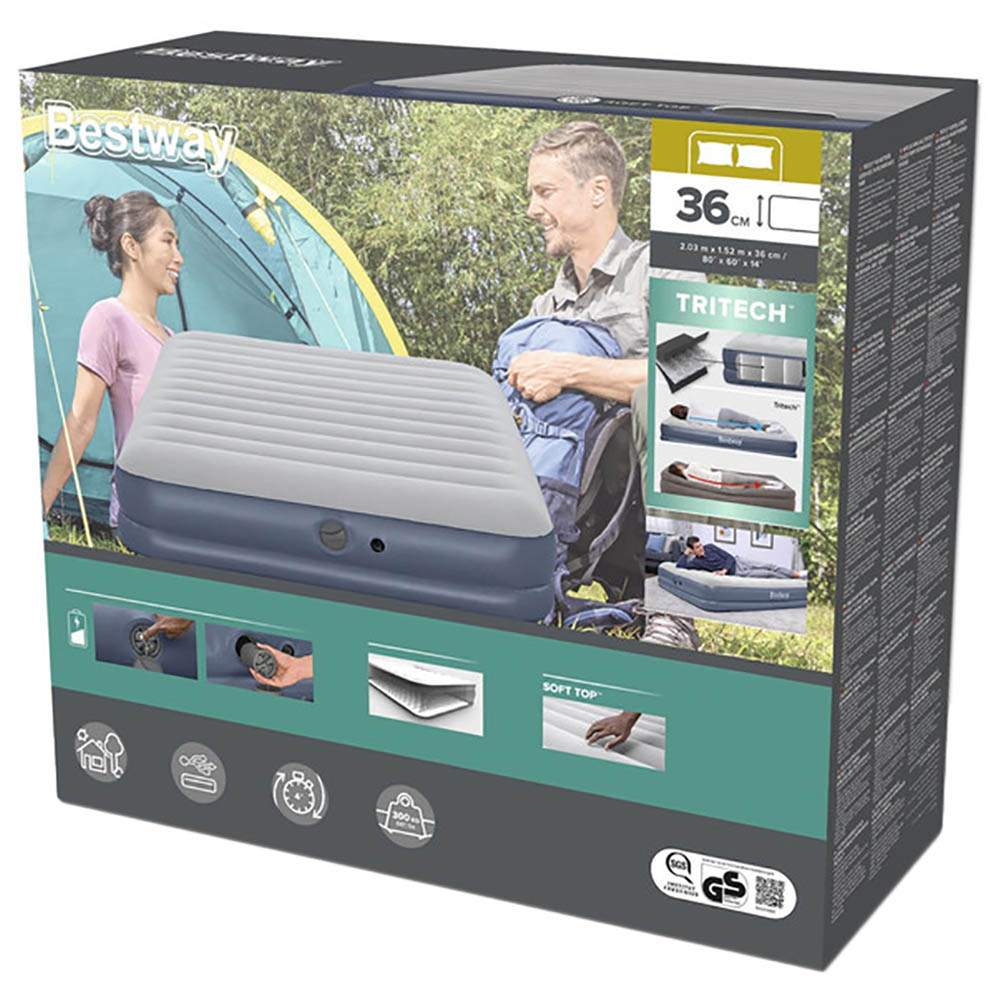 Bestway - Air Mattress With Built-In Rechargeable Pump - 36 cm