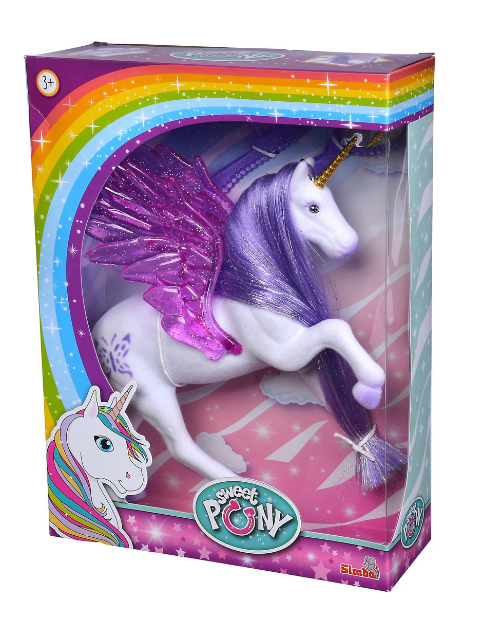 Simba - Sweet Pony Unicorn With Glitter Wings Toy - 3 Pcs