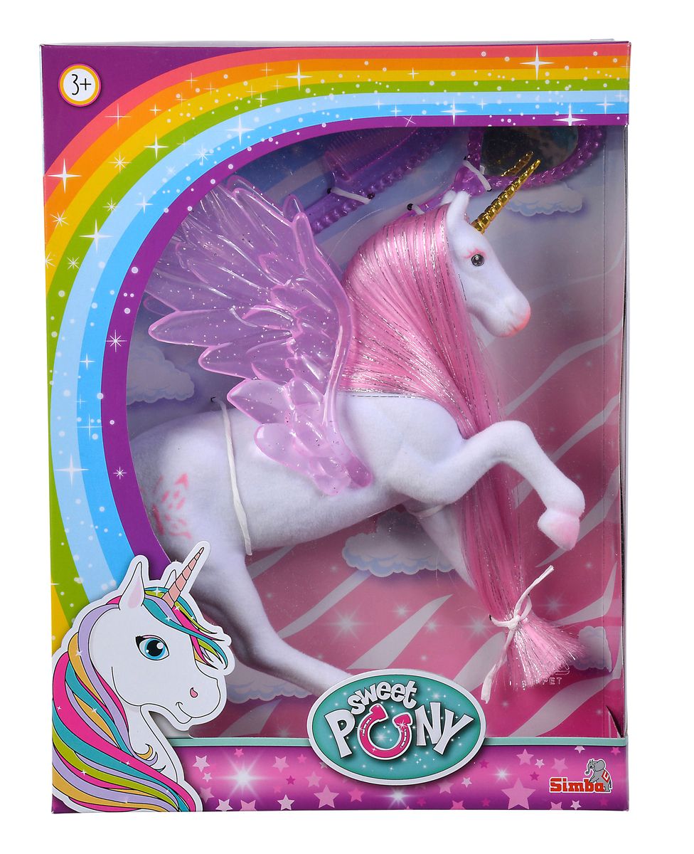 Simba - Sweet Pony Unicorn With Glitter Wings Toy - 3 Pcs