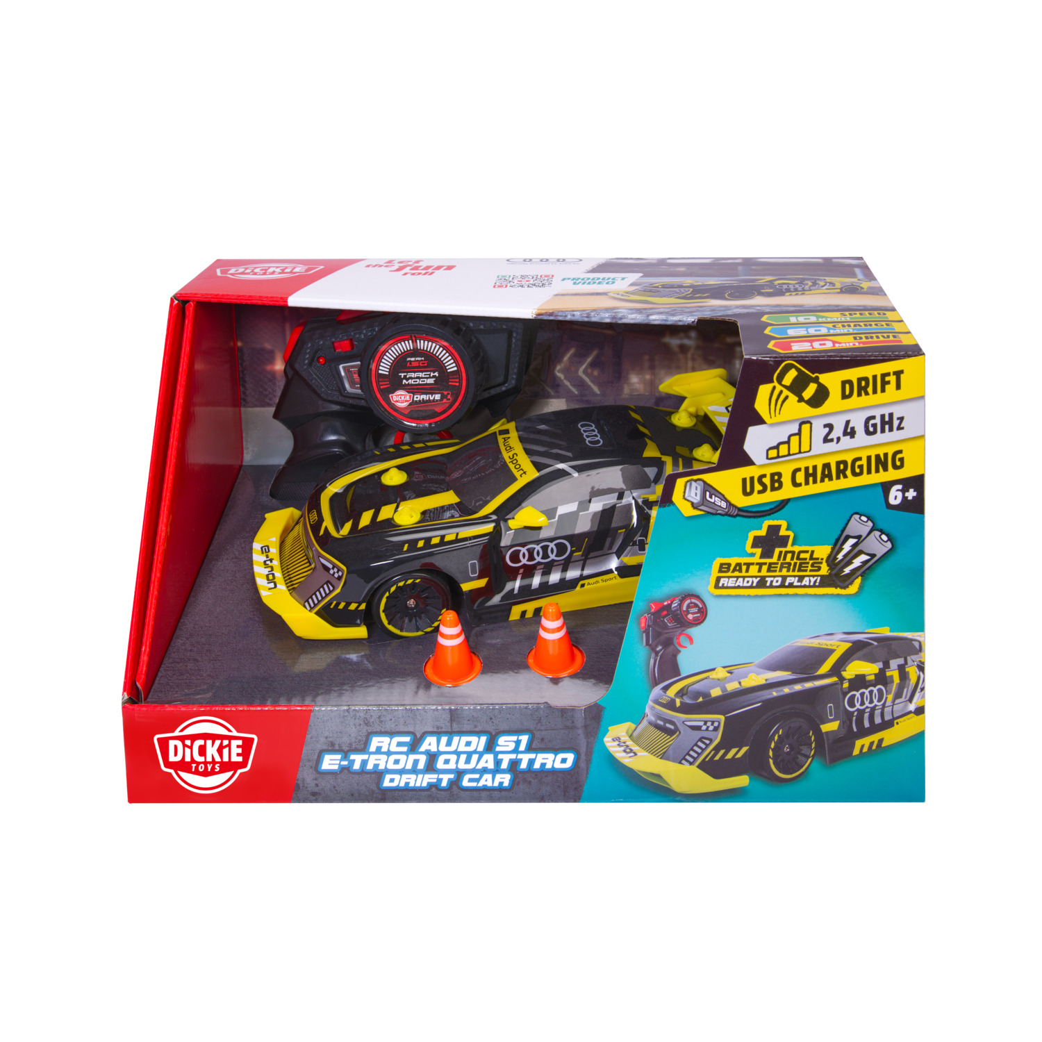 Dickie - RC Audi S1 E-Tron Quattro Drift Car Playset - Multicolor