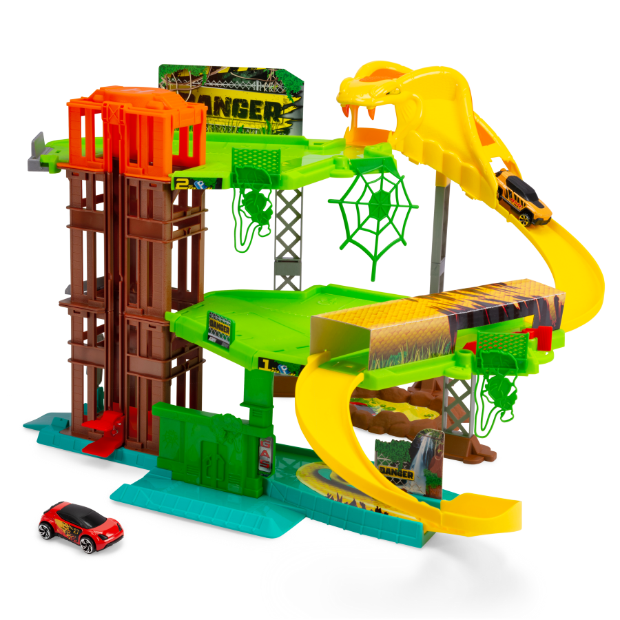 Dickie - Jungle Garage Car Race Track Playset - Multicolor