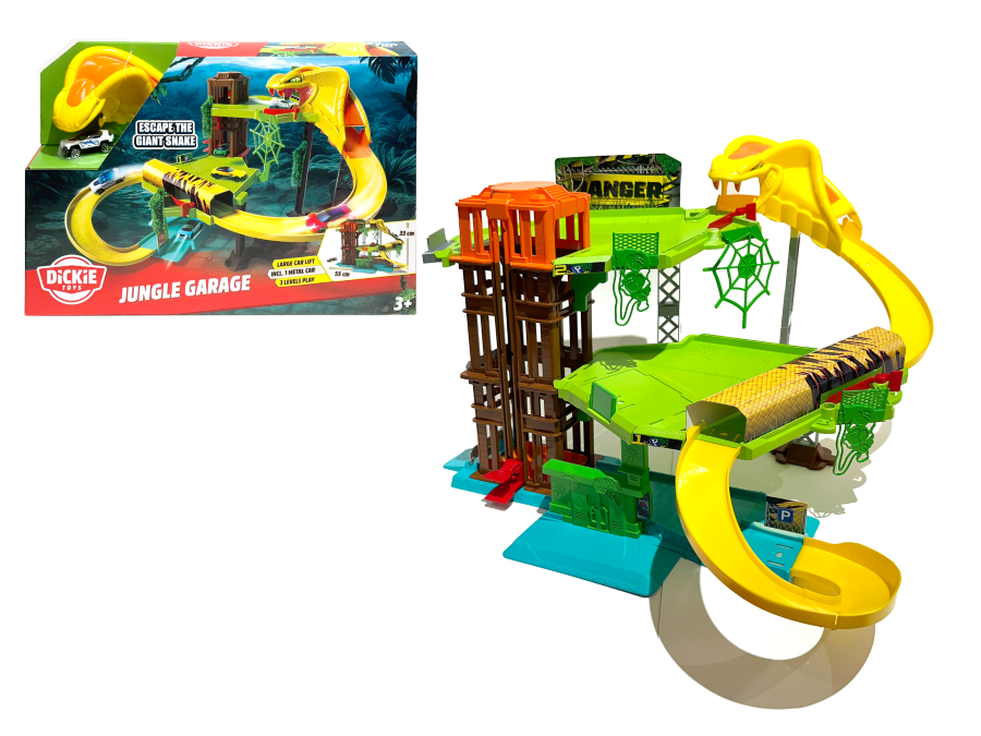 Dickie - Jungle Garage Car Race Track Playset - Multicolor