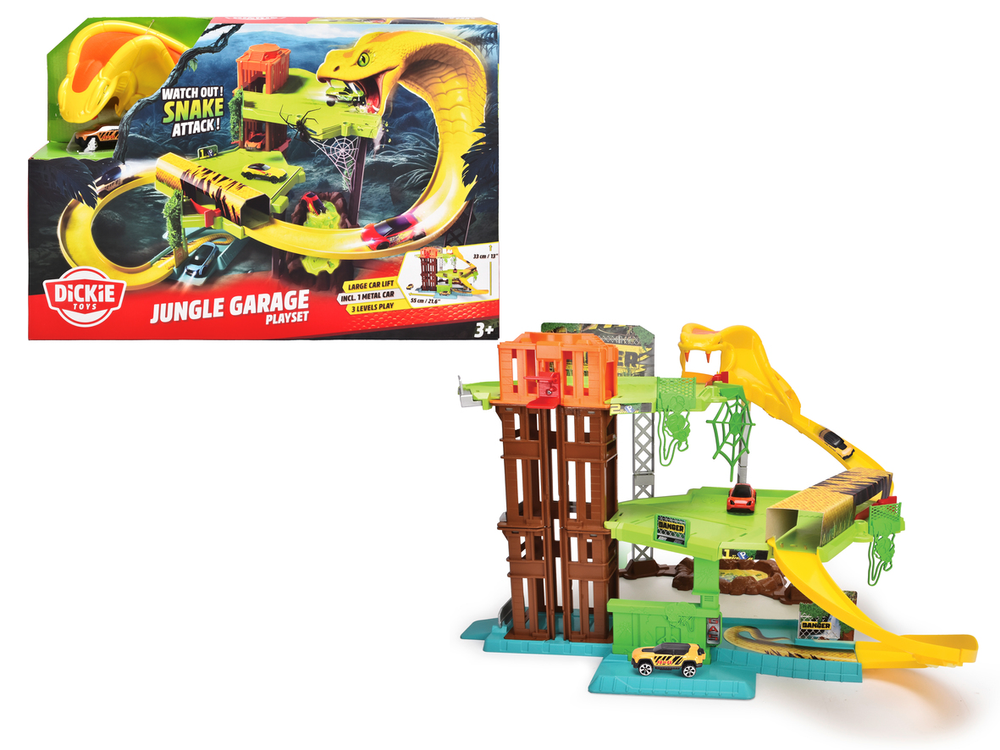 Dickie - Jungle Garage Car Race Track Playset - Multicolor