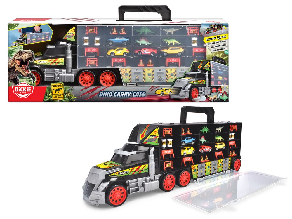 Dickie - Dino Cary Case Transporter Playset - 2-in-1 Play & Storage