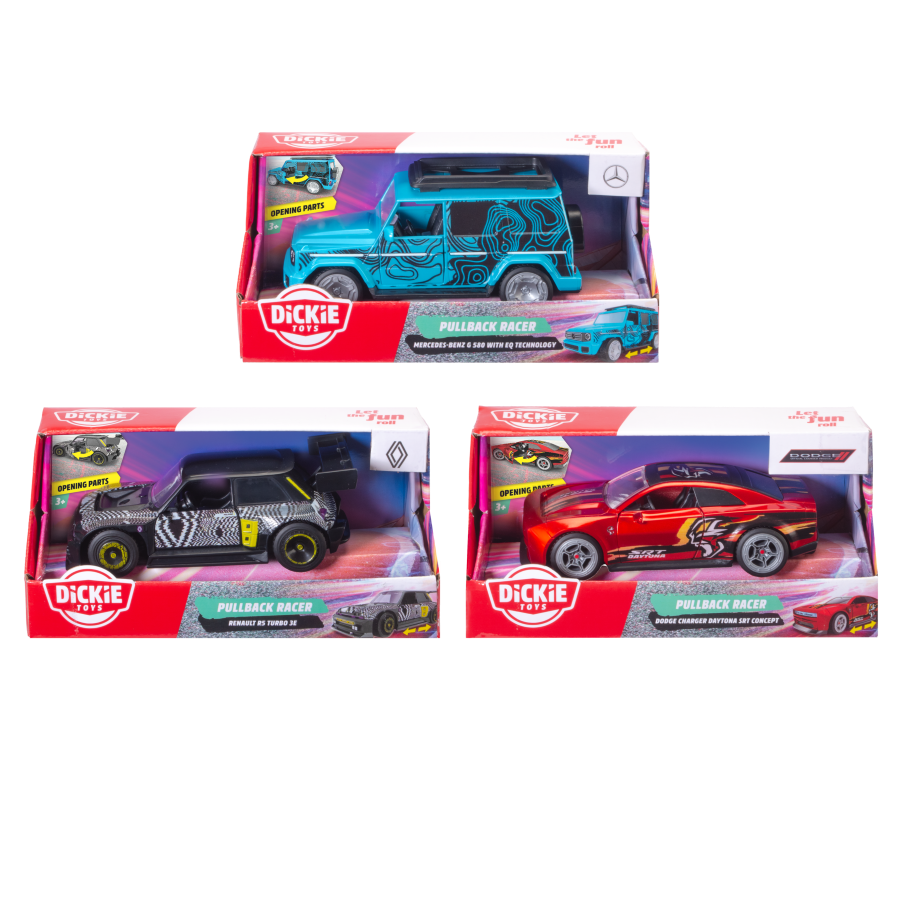 Dickie - Pullback Racer Car - Style May Vary - 1 Pc - 15 cm