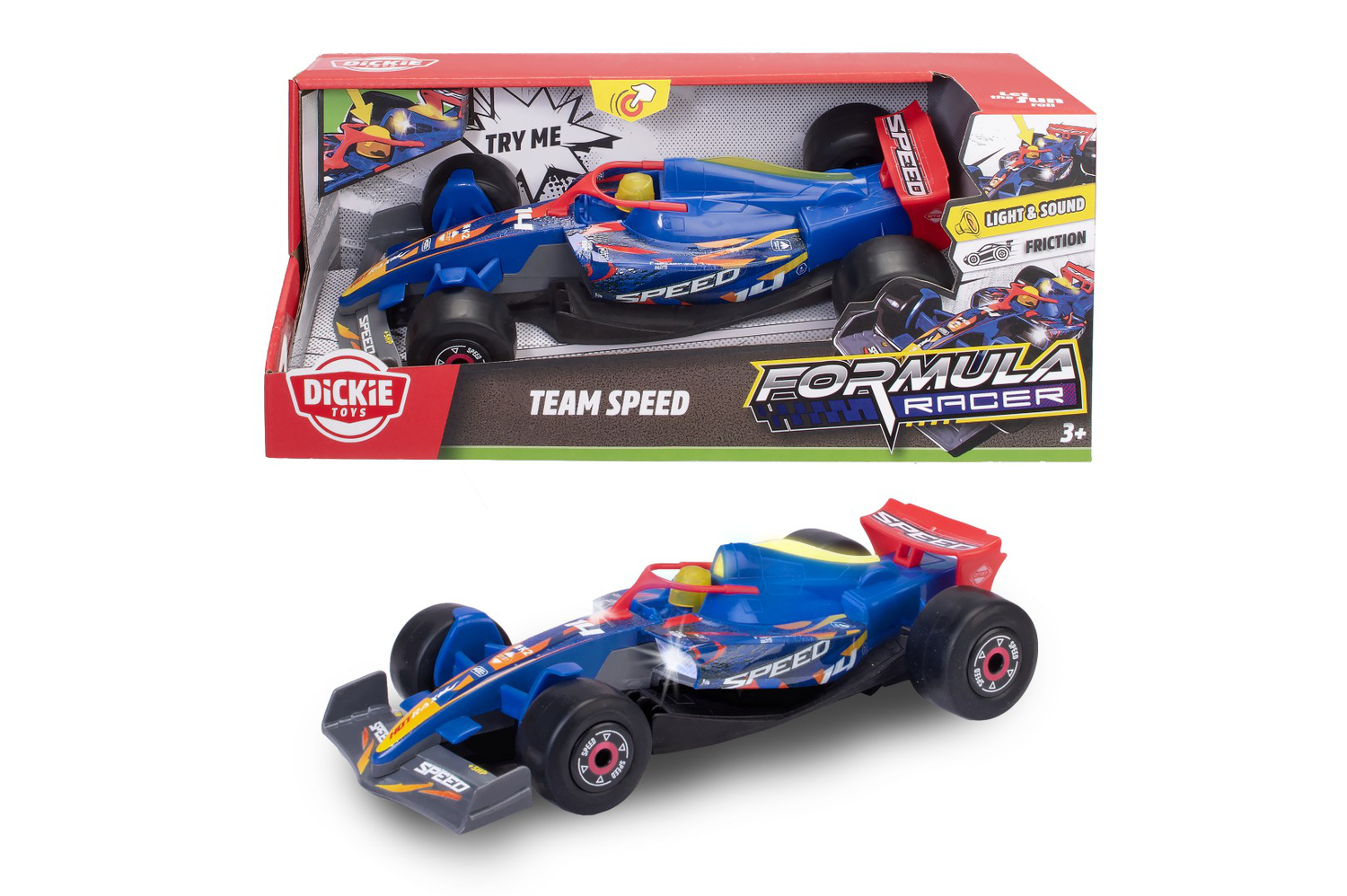 Dickie - Team Speed Formula Racer With Light & Sound - Multicolor - 23 cm