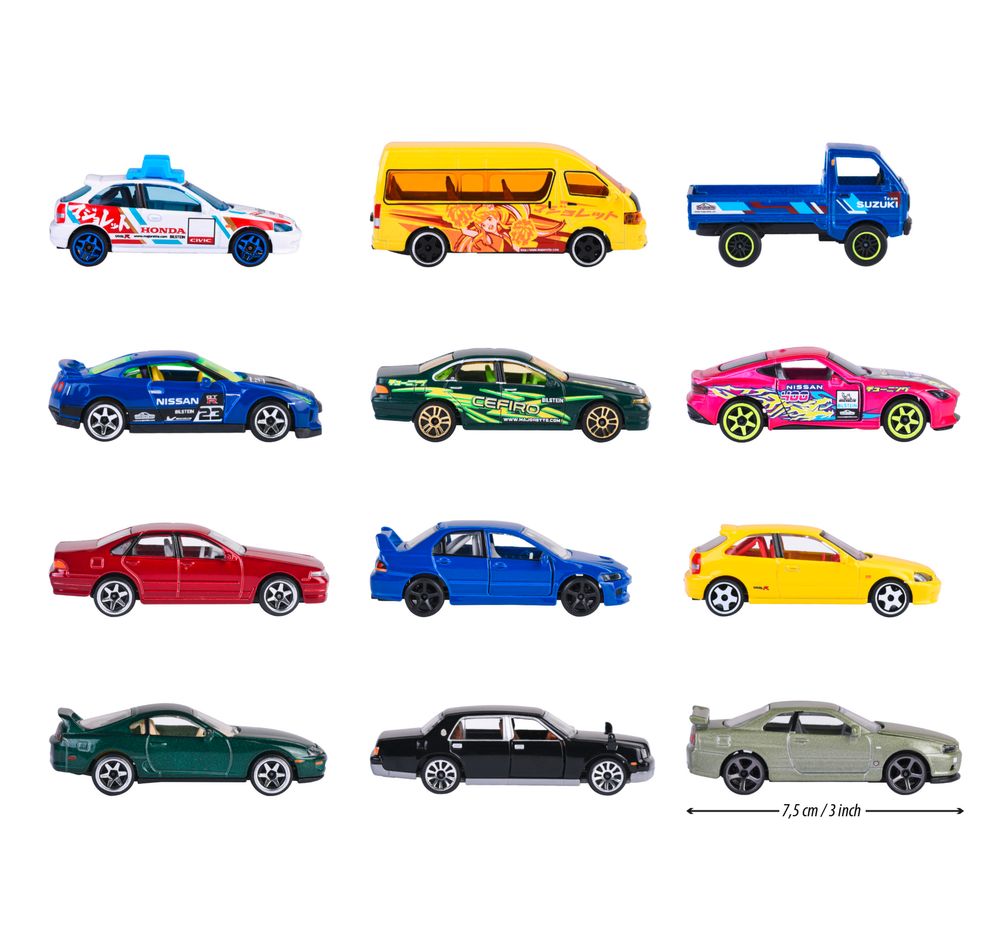 Majorette - Japan Series Model Cars - Style May Vary - 5 Pcs - 7.5 cm