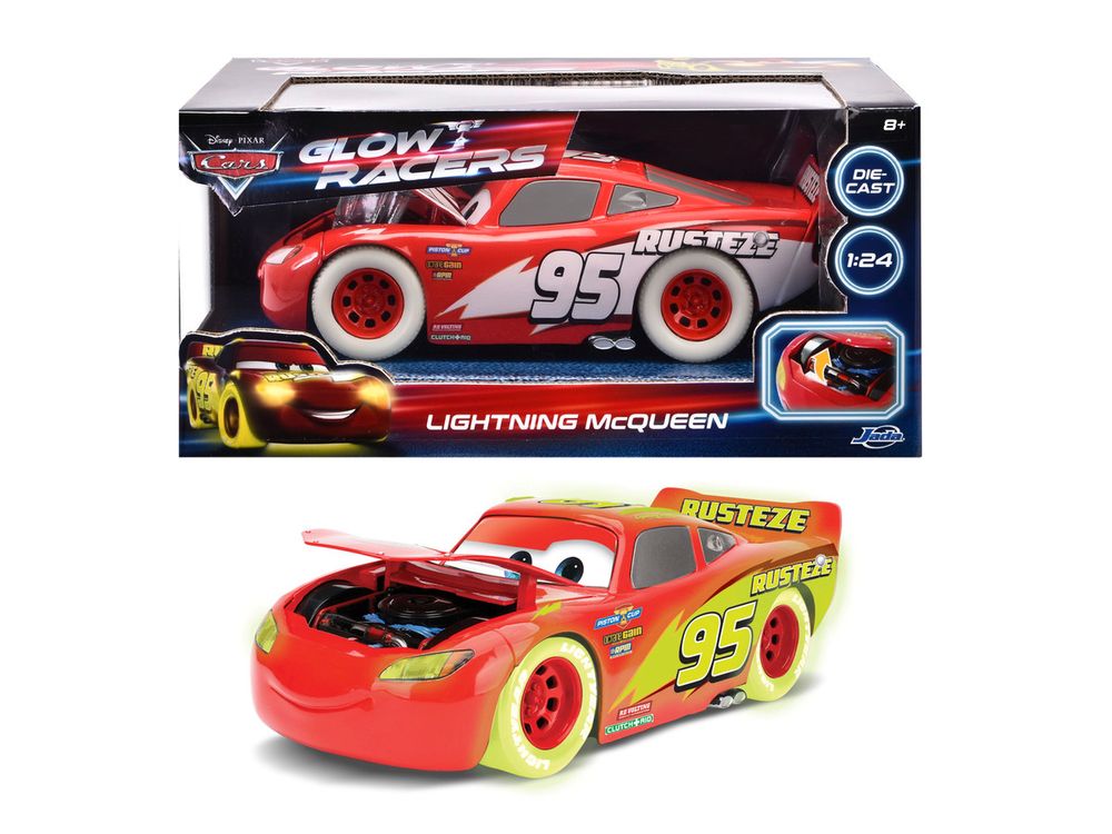 Jada Toys - Lightning Mcqueen Glow Racers 1:24 - Item 253084003 - suitable For Age 8 Years And Above
