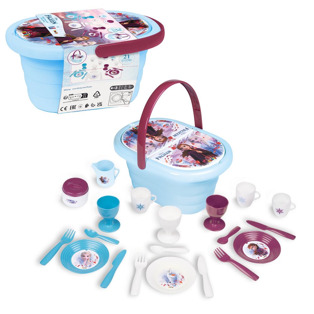 Smoby - Frozen 2 Picnic Basket Pretend Playset - 21pcs