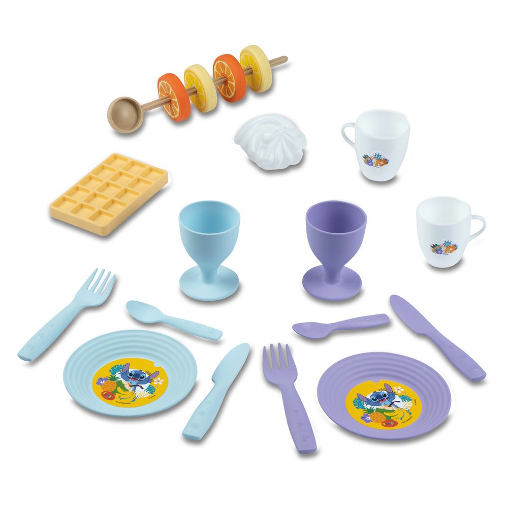 Smoby - Disney Stitch Picnic Basket Pretend Playset - Multicolor - 19 Pcs