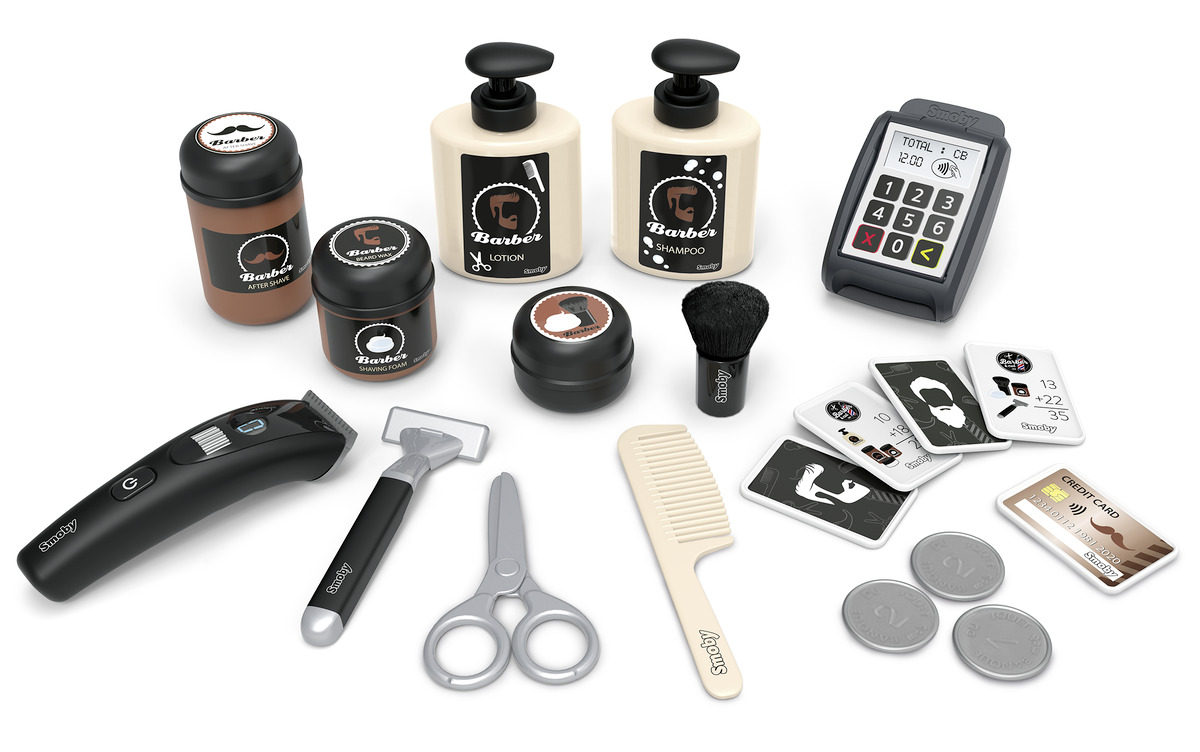 Smoby - Barber And Hairdresser Play Salon Shop - 19 Pcs