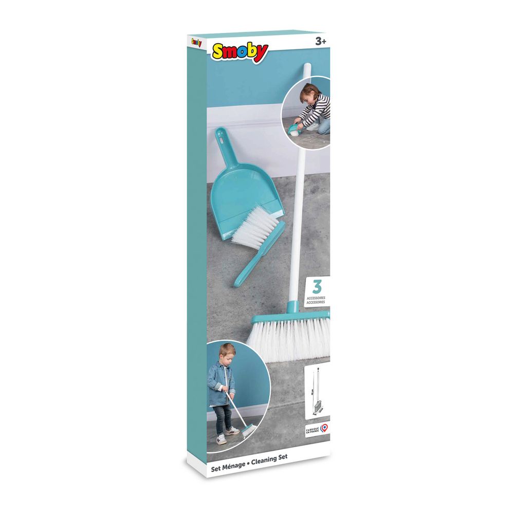 Smoby - Cleaning Set - Blue - 3 Pcs