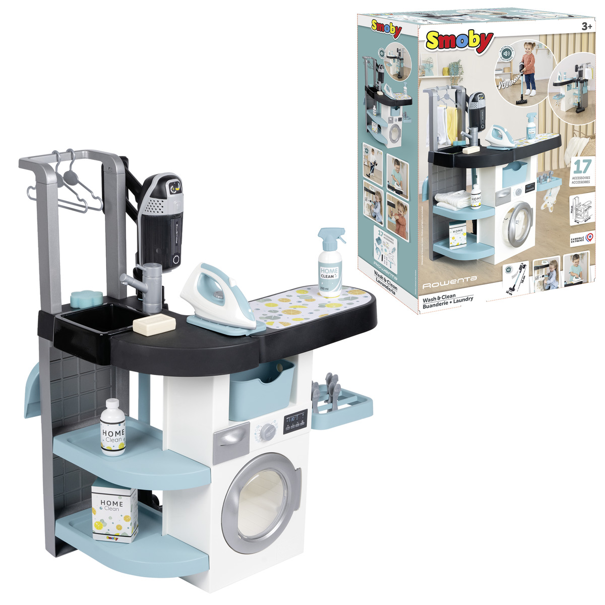 Smoby - Rowenta Laundry Room Playset - 17 Pcs