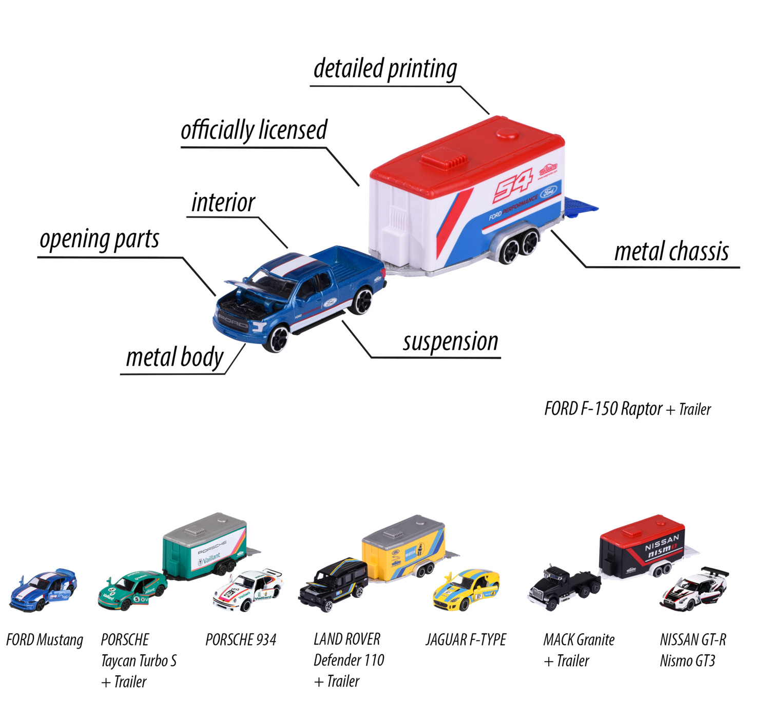 Majorette - Racing Deluxe Trailer 3pc-Set - Color May Vary